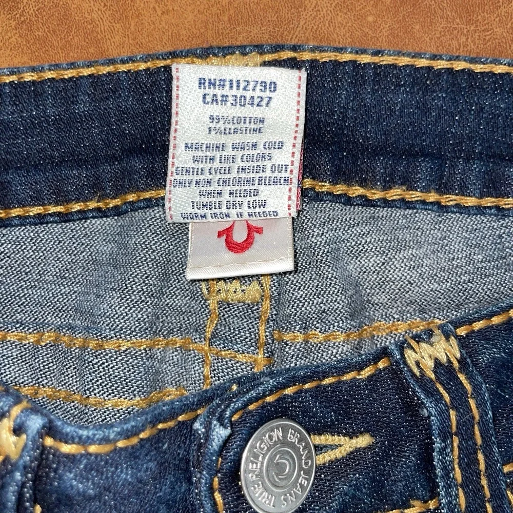 True Religion MADE IN USA Becky Big‎ T Dark Wash Blue Jeans Excellent Size: 29